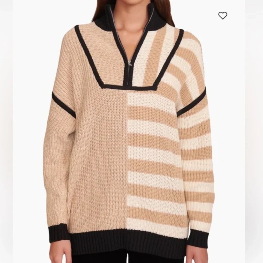 Staud Tan striped Hamptons sweater sz large